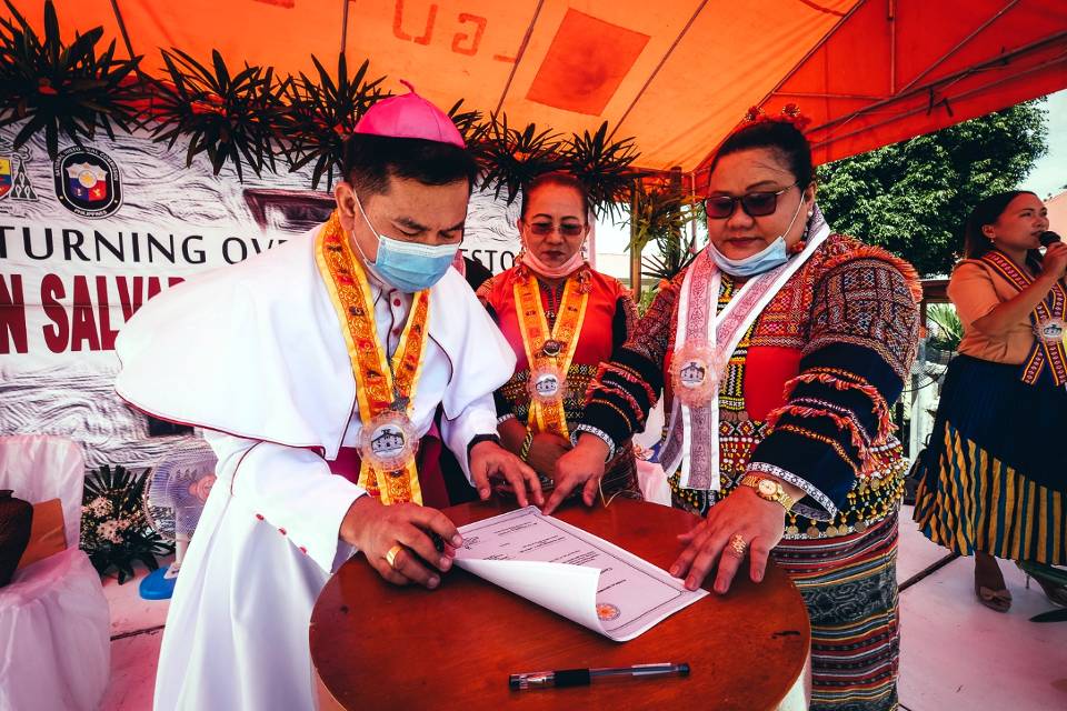 San Salvador del Mundo Parish Caraga restoration turn over Bp. Apigo