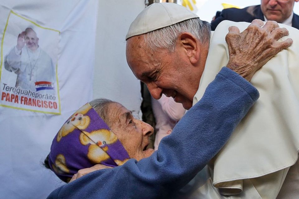 pope Francis with elderly