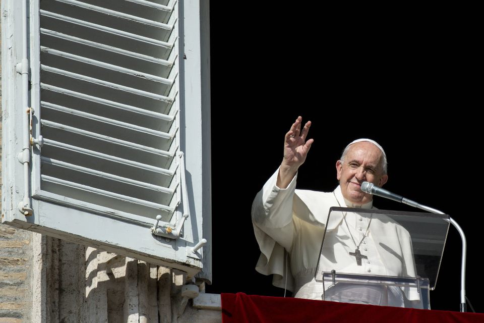 Pope Francis gives his weekly Angelus message on Nov. 7, 2021. (Vatican Media)