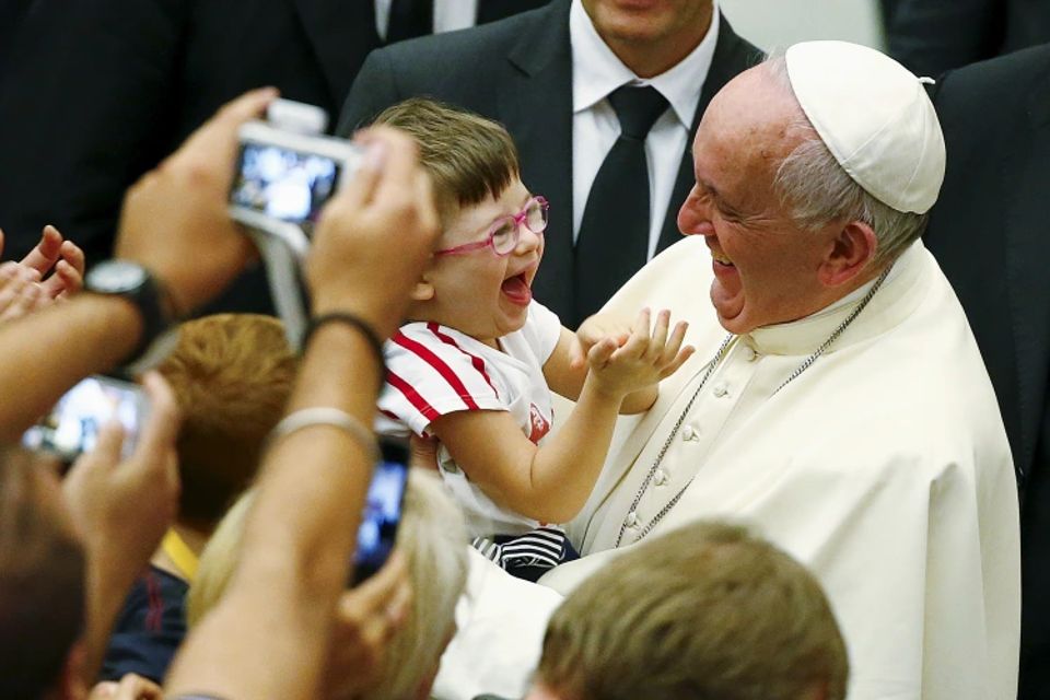 Pope Francis with baby