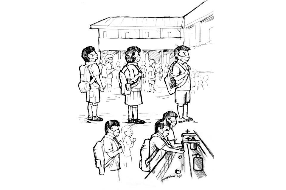editorial new normal classes back to school cartoon by Glenn Remolador