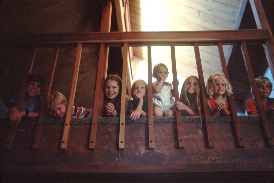 Children peeking through railing family stock by National Cancer Institute on unsplash