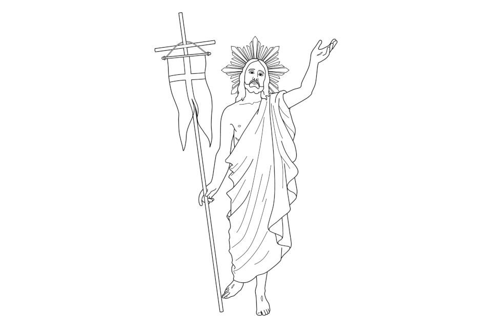Glorious Risen Jesus Christ illustration by Luis Fraga
