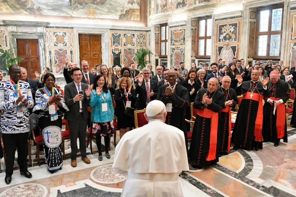 Pope Francis meeting the members of the Dicastery for Laity, Family and Life (Vatican Media)