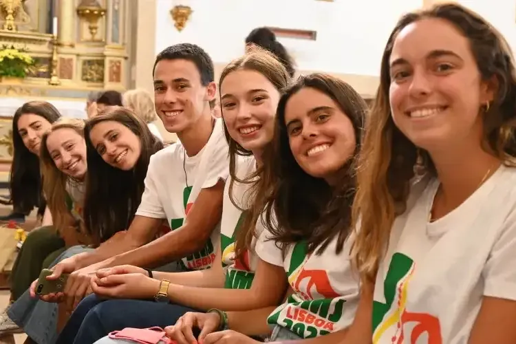 Participants at World Youth Day 2023 in in Lisbon, Portugal.