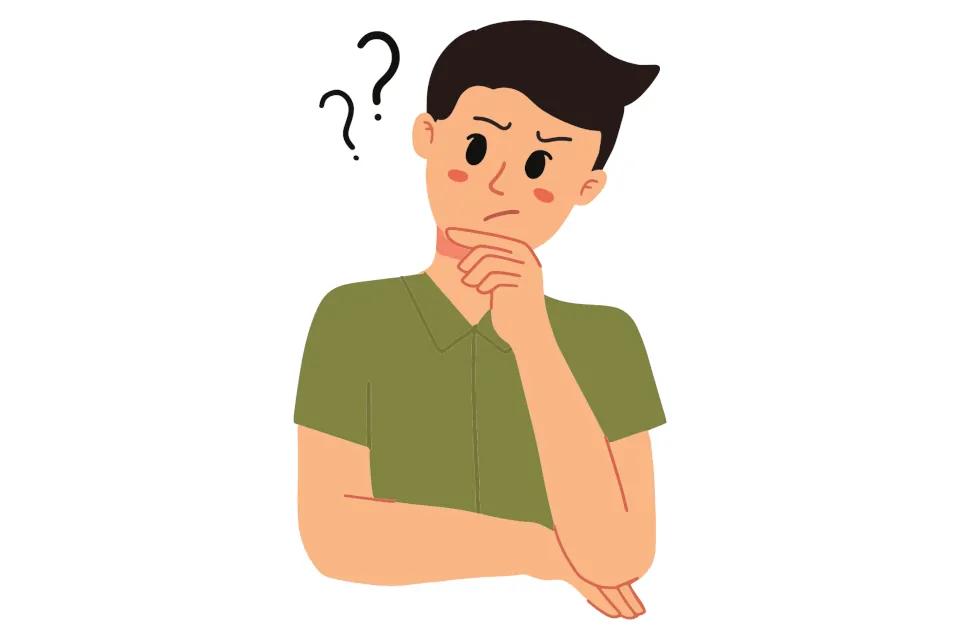 stock Illustration of man thinking questions