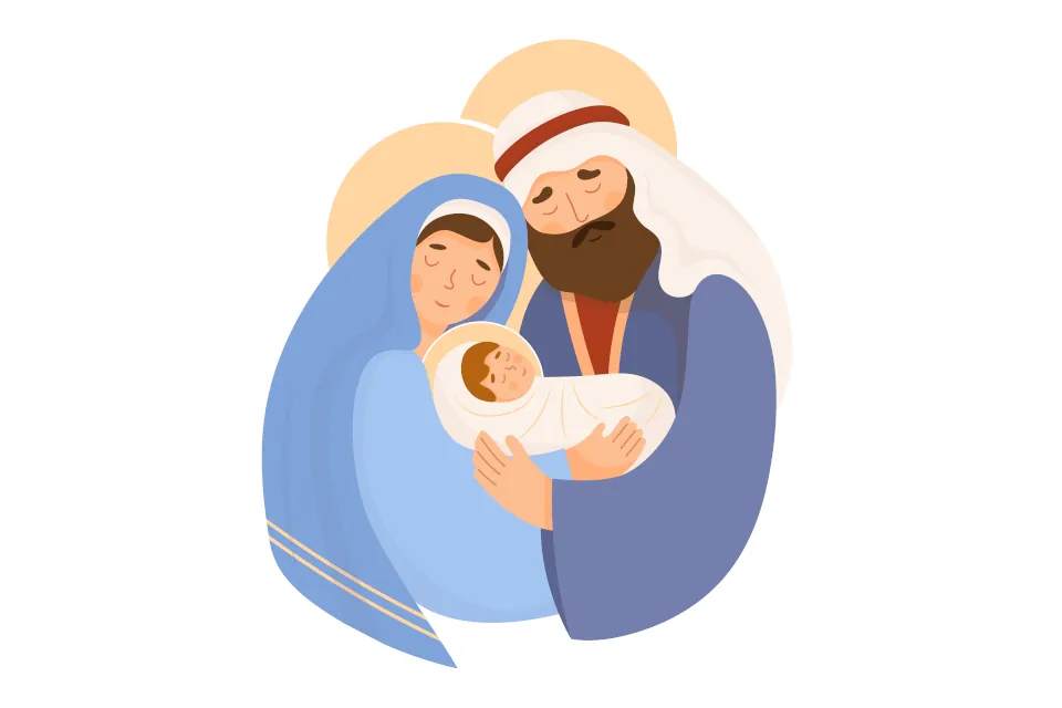 editorial illustration of the Holy Family