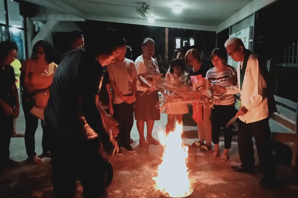 Rite of Burning Blessed Palms at St Joseph Parish GKKs 2025