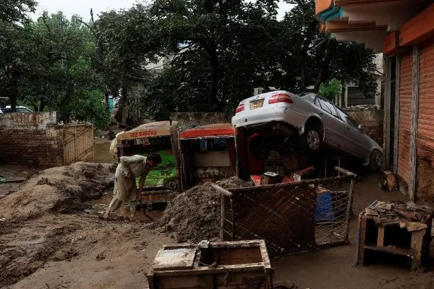 Aftermath of flooding in Bayshonai Kalay in Buner