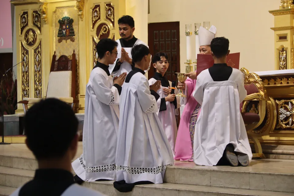 altar servers Rite of Investiture Admission 2026 at San Pedro Cathedral
