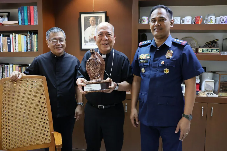 Msgr. Paul A. Cuison, Abp Romulo Valles, and DCPO Director Police Coronel Peter Madria