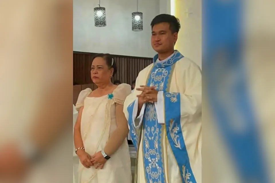 Fr Perry Neil with his mother Clarita Gellica Patayon